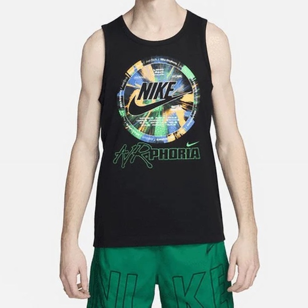 Nike Sportswear "Air-phoria" Men's Medium Black Cotton Tank Top | NWT